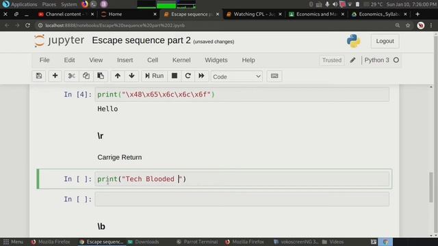 #25 Escape Sequence In Python With Example | \r , \b , Character With Hex And Octal Values