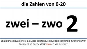 Alemán: los números de 0 a 20/Zahlen von 0 bis 20 (spanische Untertitel)