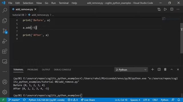 Python 3 Tutorial 08 - Set and Set Operations