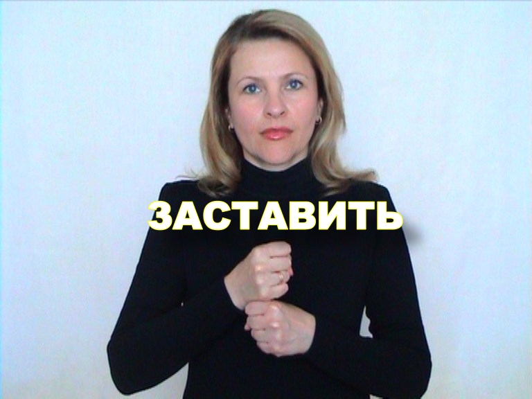 ЖЕСТОВЫЙ ЯЗЫК. СЛОВАРЬ. Заставить
