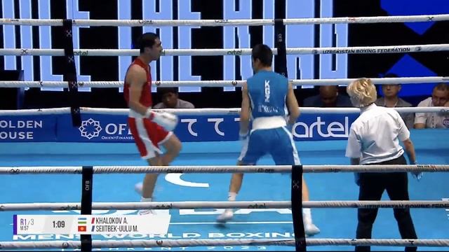 Abdumalik Khalokov (UZB) vs. Munarbek Seiitbek-Uulu (KGZ) IBA World Championships 2023 SF's (57kg) смотреть онлайн