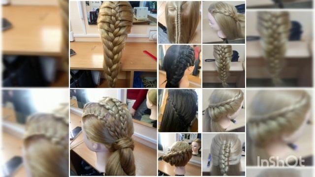 Причёски из кос. Плетение кос. Работа моих учеников. смотреть онлайн