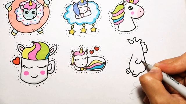 Как Нарисовать ЕДИНОРОГА /РАДУЖНЫЙ ЕДИНОРОГ/Кавайный Единорог Рисунок/НАКЛЕЙКИ своими руками смотреть онлайн