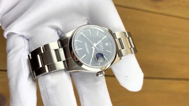 Швейцарские часы Rolex Datejust 36 mm Black Dial 16200 смотреть онлайн
