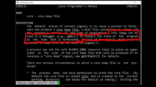 Linux signals and core dumps - bin 0x1C смотреть онлайн