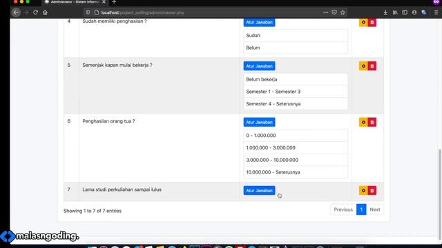 SISTEM INFORMASI SURVEY POLLING MAHASISWA ONLINE MENGGUNAKAN PHP, BOOTSTRAP & MYSQLI смотреть онлайн