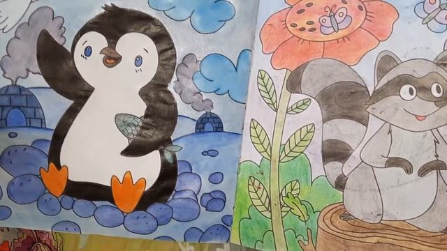 Обзор раскрасок Забавные зверушки и Животные супергерои/Законченная раскраска Забавные зверушки смотреть онлайн