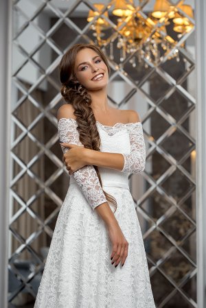 Свадебная прическа - русская коса. Коса на длинные волосы для невесты