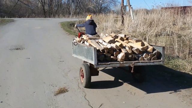 Везем дрова для шашлыка / мотоблок прет смотреть онлайн