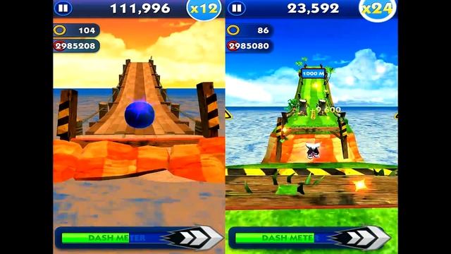 Sonic Dash SONIC VS ROUGE Android iPad iOS Gameplay HD смотреть онлайн