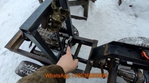 Минитрактор  полный привод. Установка рулевой и коробки кпп.