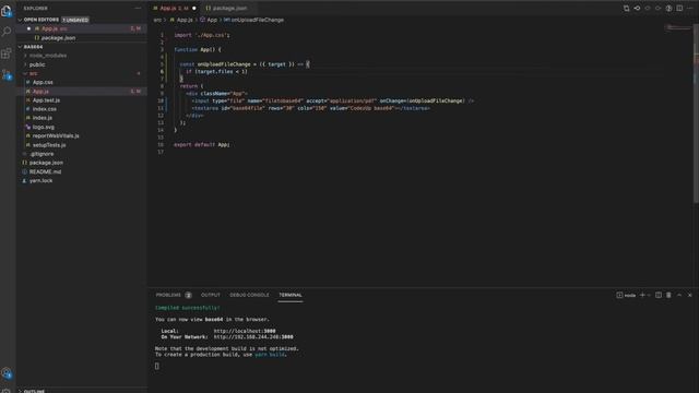 Encode PDF file to Base64 Encoding in React | Javascript