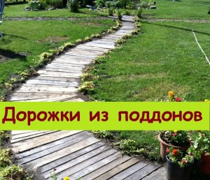 Дорожки из деревянных поддонов, вариант временного оформления сада до устройства капитальных дорожек