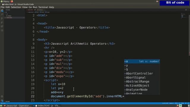 Arithmetic Operators In Javscript? - Javascript Tutorial #5 By Bit Of Code