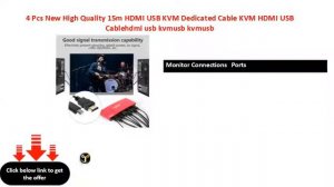 4 Pcs New High Quality 15m HDMI USB KVM Dedicated Cable KVM HDMI USB Cablehdmi usb kvmusb kvmusb