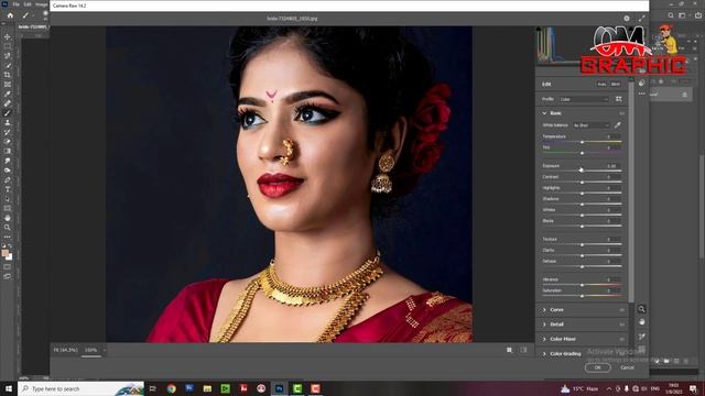 Bride photo editing tutorial l step by step l photoshop CC tutorial Hindi By. Om Graphic
