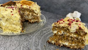 Морковный торт, БЕЗ САХАРА, БЕЗ МУКИ, БЕЗ САХЗАМОВ. Полезный торт