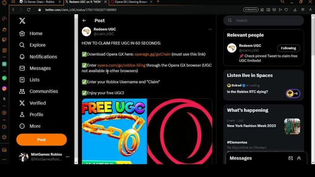 [FREE INGAME LIMITED] HOW TO GET THE GAMER CHAIN IN FREE UGC GAME (OPERA GX EXCLUSIVE ITEM) | ROBLO смотреть онлайн