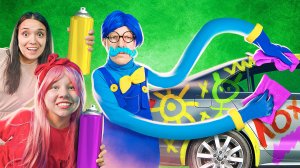 КАК ДОСТАТЬ СОСЕДА ПАПОЧКУ ДЛИННЫЕ НОГИ?! ПРАНКИ над ЗЛЫМ СОСЕДОМ!