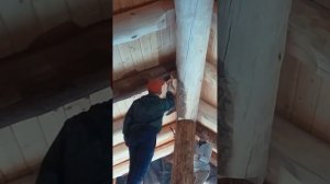 Покраска сруба внутри