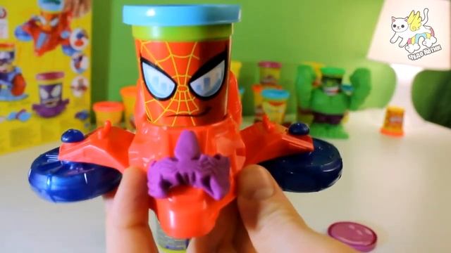 Play Doh CAN HEADS MARVEL Smashdown Hulk Featuring Iron Man, Spiderman, Venom, Captain America смотреть онлайн