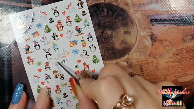 Зимний дизайн ногтей. Часть 1. Моя левая рука. #дизайннасебе #самасебемастер #nails #зимнийдизайн