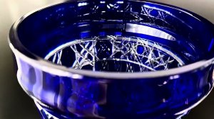 Огромная ваза Фаберже Франция кобальт хрусталь