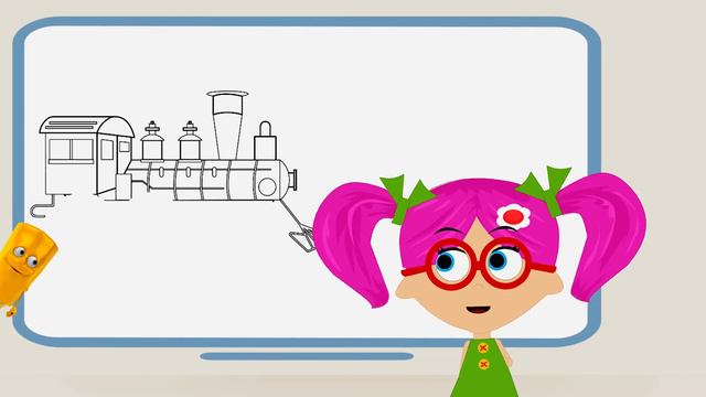 Ребенок много чего узнает о поездах и даже забудет, что у него режутся зубки - мультик рисовалка! смотреть онлайн