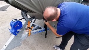 Транспортировочный тент на лодке Салют 480 PRO