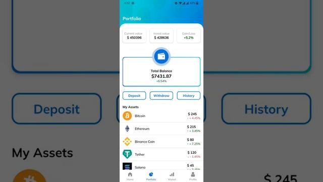 Crypto Currency Trading App UI in React Native смотреть онлайн