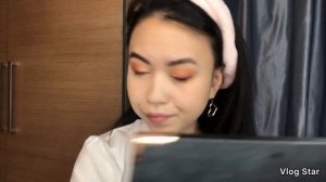 Макияж в оранжевых оттенках на выход /Orange  Make up from Asian girl