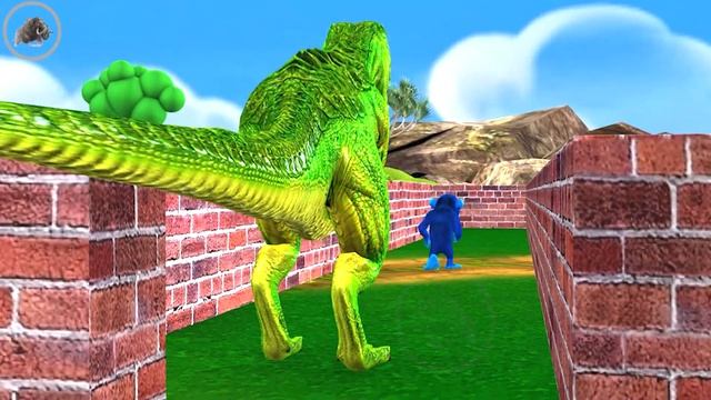 TEMPLE RUN FUNNY MONKEY RUN AWAY From Zombie Dinosaur | Giant Elephant Vs Monkey T-Rex Animal Battl