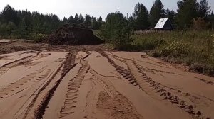 Строительство дома. Отсыпка пгс под фундамент.