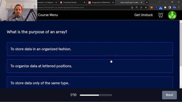 JavaScript Quiz on Arrays