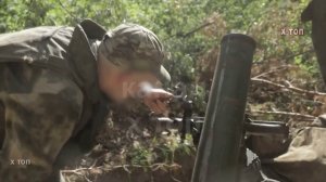 Расчет 120-мм миномета «Сани» развернул миномет и выполнил стрельбы по укрытиям противника