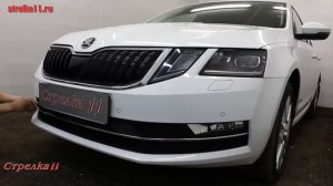 Защита радиатора SKODA OCTAVIA (A7) III рестайлинг с 2017г.в. (Черный) - strelka11.ru
