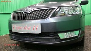 Защита радиатора SKODA RAPID с 2015г.в. (Черный) - strelka11.ru