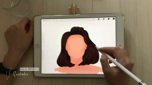 Рисую волосы в Procreate | I draw hair in Procreate (IPAD+APPLE PENCIL)