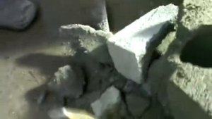 Пустотелый шлакоблок после разрушения