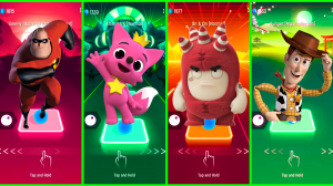 The Incredibles VS Pinkfong VS Oddbods VS Toy Story Coffin Dance EDM Rush Tiles Hop