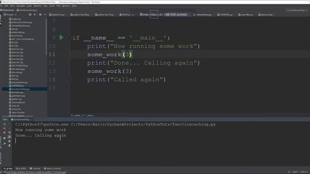 Learning Function Caching in Python with codeWithHarry | Function caching in python