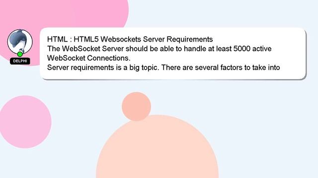 HTML : HTML5 Websockets Server Requirements