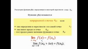 Математика 11 класс Понятие непрерывности функции