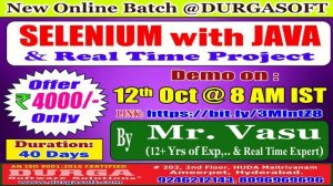 SELENIUM with JAVA Online Training @ DURGASOFT