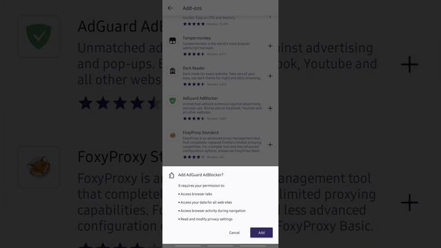 Adding ad block extension to firefox