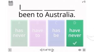 Present Perfect Quiz Word Wall