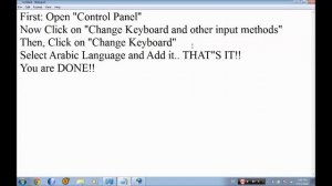 How to type in Arabic with Windows 7 (NO DOWNLOADS REQUIRED!!!)