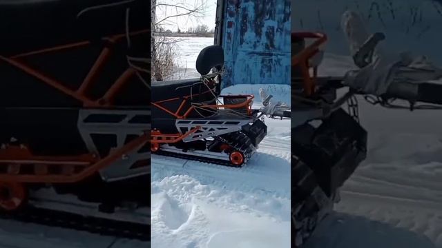 Снегоход с прицепом - дорога на дачу. смотреть онлайн