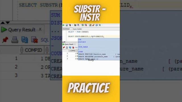 SUBSTR - INSTR Practice in Oracle