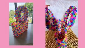 Плетение сумки из бусин ? готовая сумка, туториал . Beaded bad tutorial ? tas manik manik ?